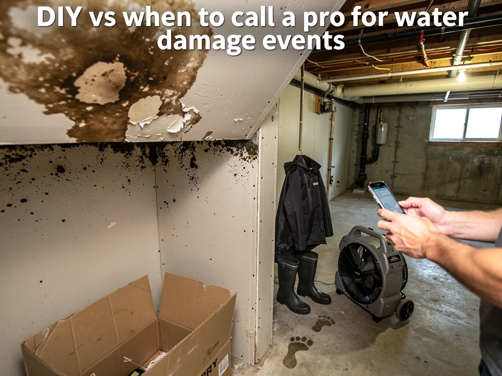DIY vs when to call a pro for water damage events